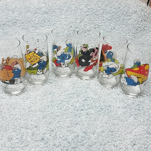 Other - Vintage 1982 Smurf Glasses